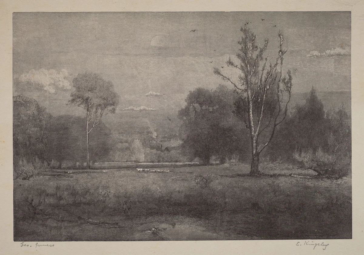 Morning by Elbridge Kingsley; George Inness, print, 1889