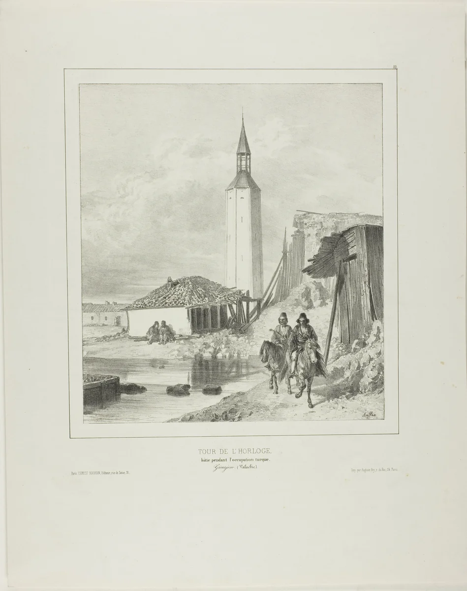 Turn by the Belltower, Framework Pending the Turkish Occupation by Denis Auguste Marie Raffet, print, 1839