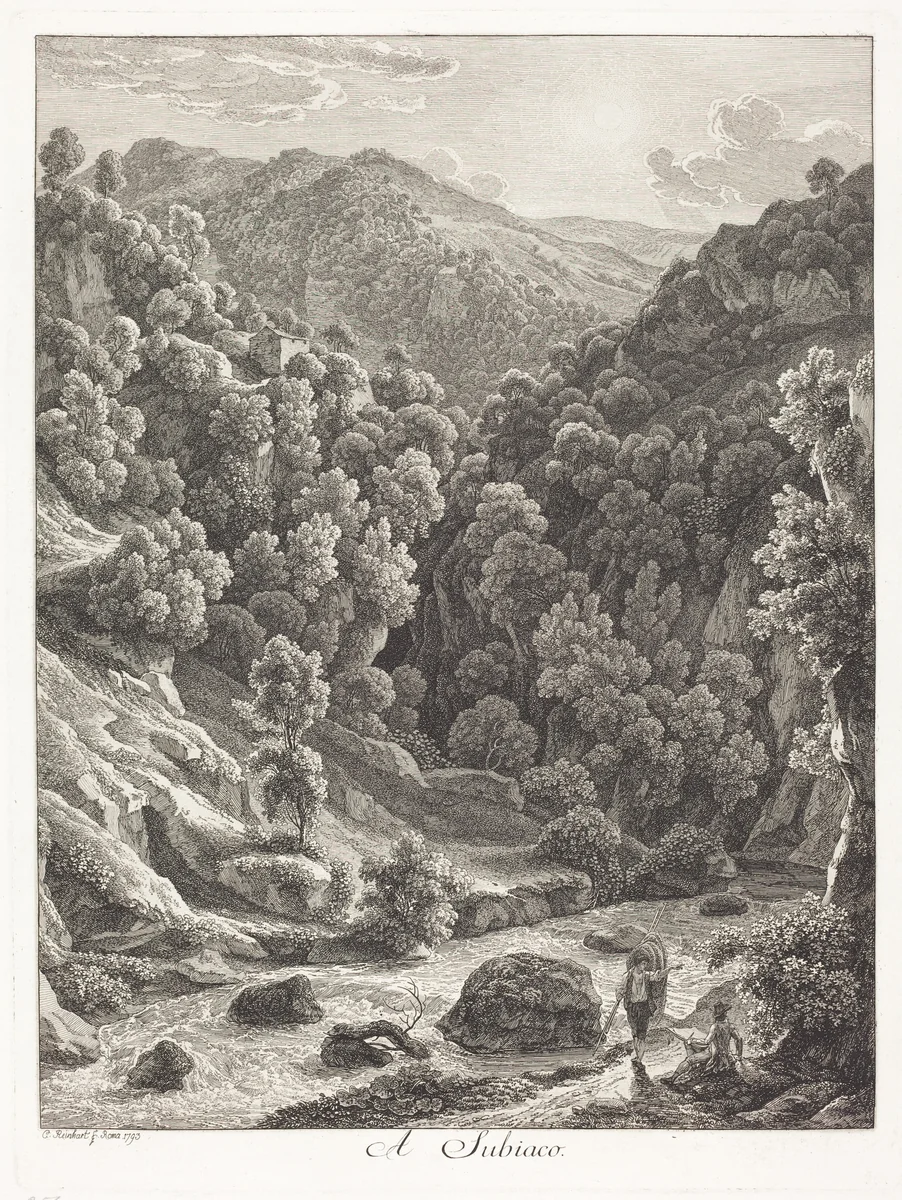 A Subiaco (Near Subiaco) by Johann Christian Reinhart, print, 1793