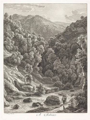 A Subiaco (Near Subiaco) by Johann Christian Reinhart, print, 1793