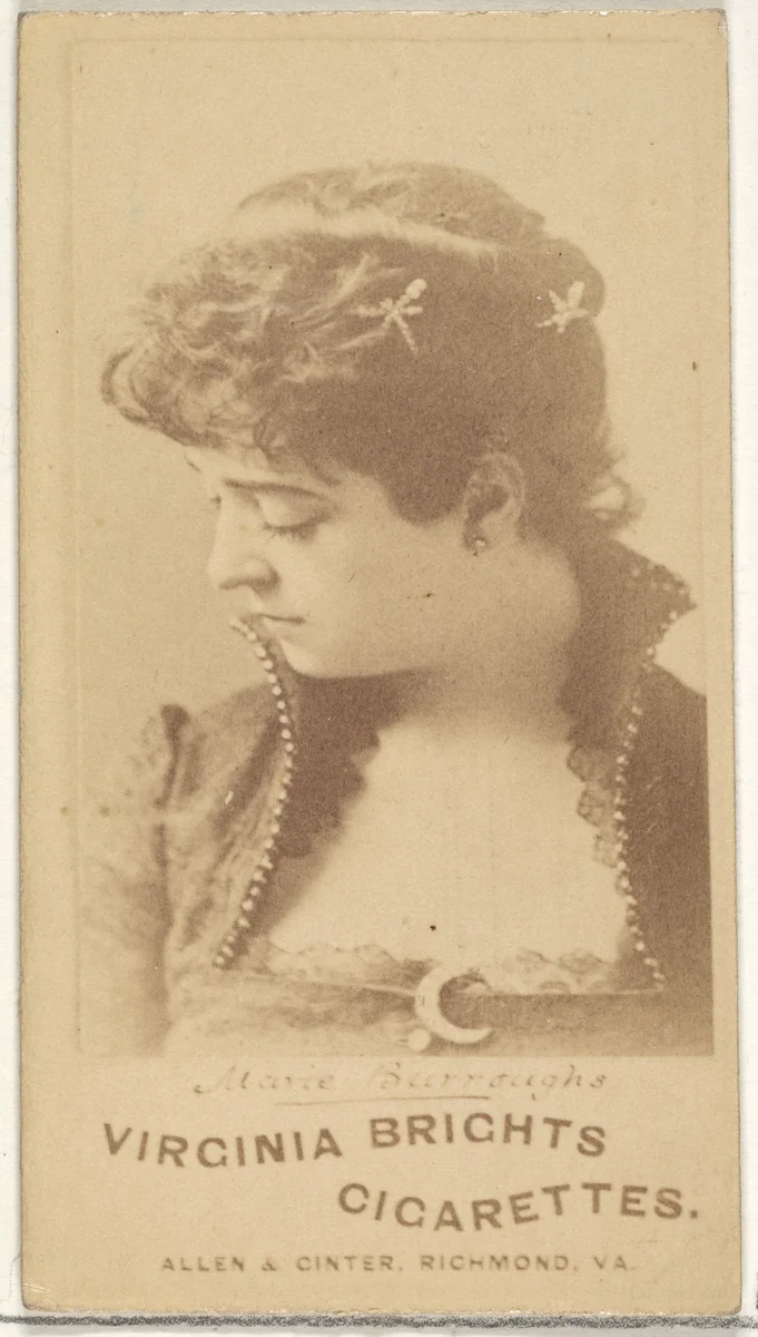 Marie Burroughs, from the Actors and Actresses series (N45, Type 1) for Virginia Brights Cigarettes by Allen & Ginter, photograph, 1885-1891