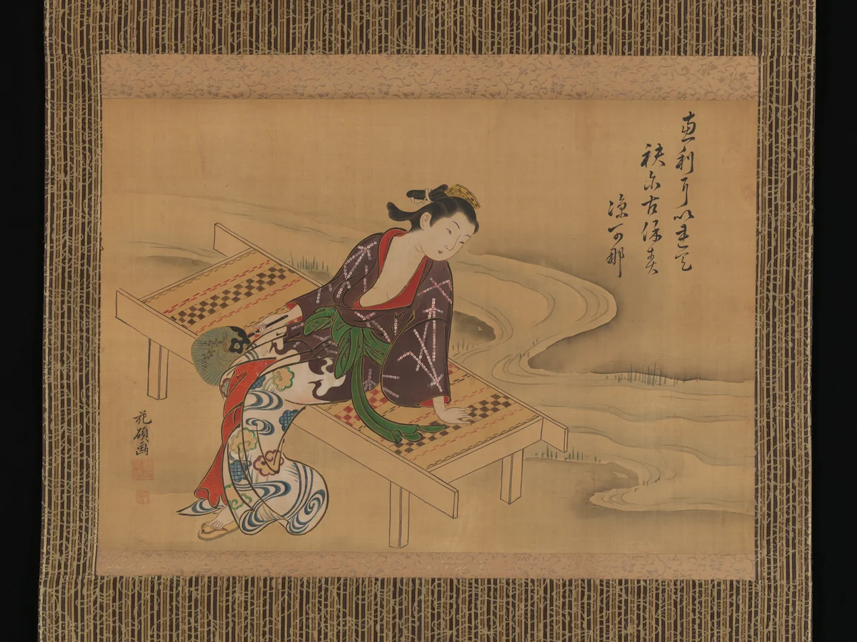 Enjoying the Cool Breeze by Kaseki, painting, 1700-1733