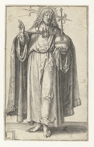 Christus als Salvator Mundi by Unknown, print, 1508-1512