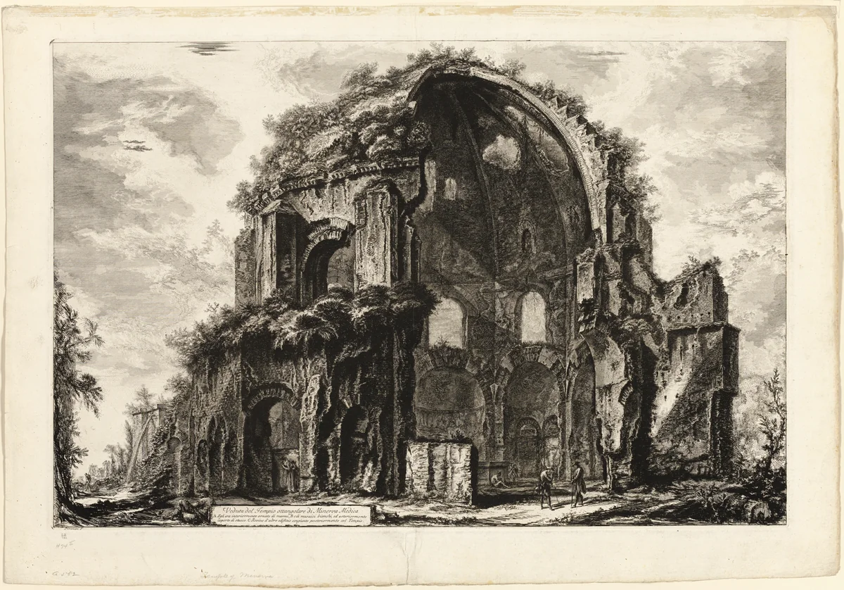 View of the Octagonal Temple of Minerva Medica, from Views of Rome by Giovanni Battista Piranesi, print, 1764