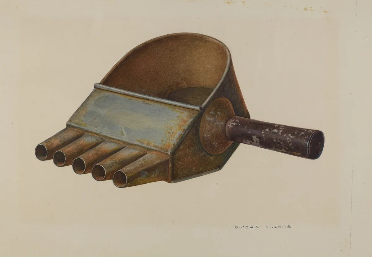 Candle Mold Filler by Oscar Bluhme, index of american design, 1941