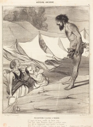 Présentation d'Ulysse a Nausica by Honoré Daumier, print, 1842