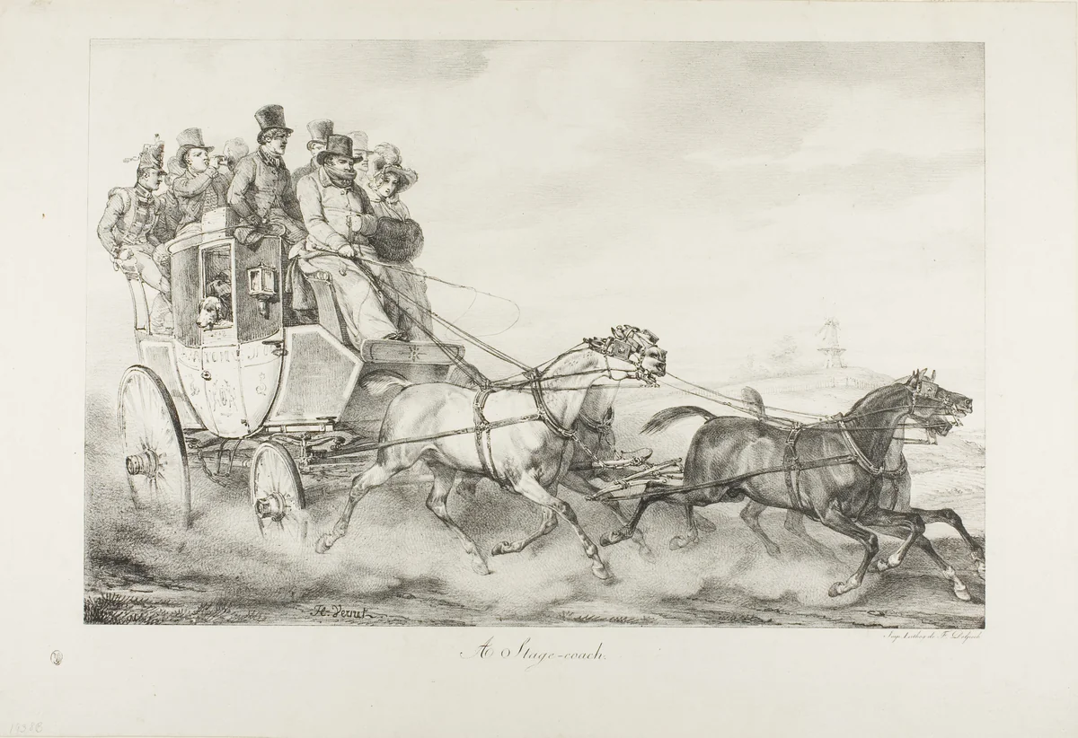 A Stagecoach by Horace Vernet, print, 1818
