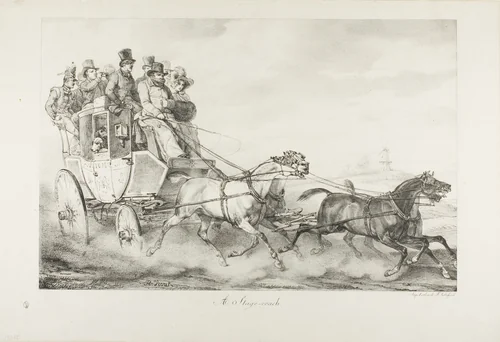 A Stagecoach by Horace Vernet, print, 1818