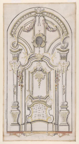 Design for an Entrance Portal with a Single Door by Michael Furtner the Elder, drawing, 1715-1725