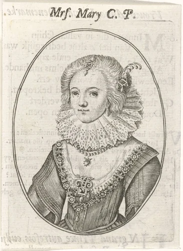 Portret van een courtisane by anonymous, print, 1630-1710