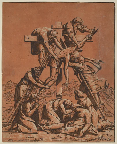 The Descent from the Cross by Raphael, print, 1480-1532