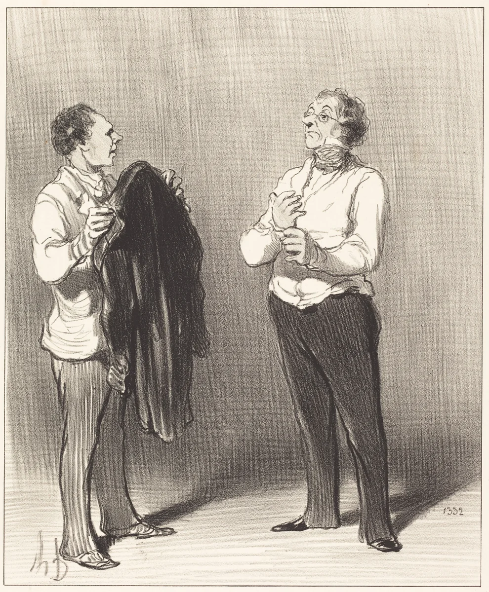 (Le Domestique) - Monsieur ferait bien... by Honoré Daumier, print, 1852