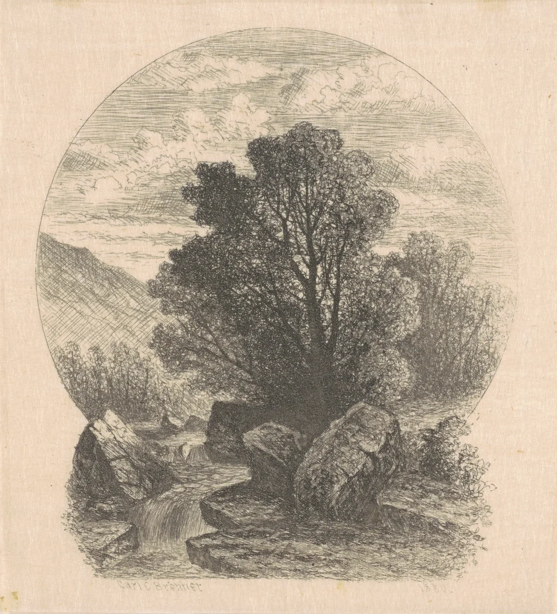 Little Cascade by Carl Brenner, print, 1870-1888