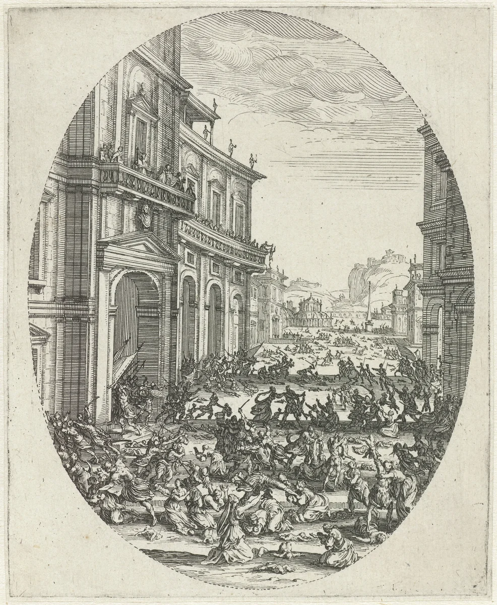 De kindermoord by Jacques Callot, print, 1621-1625