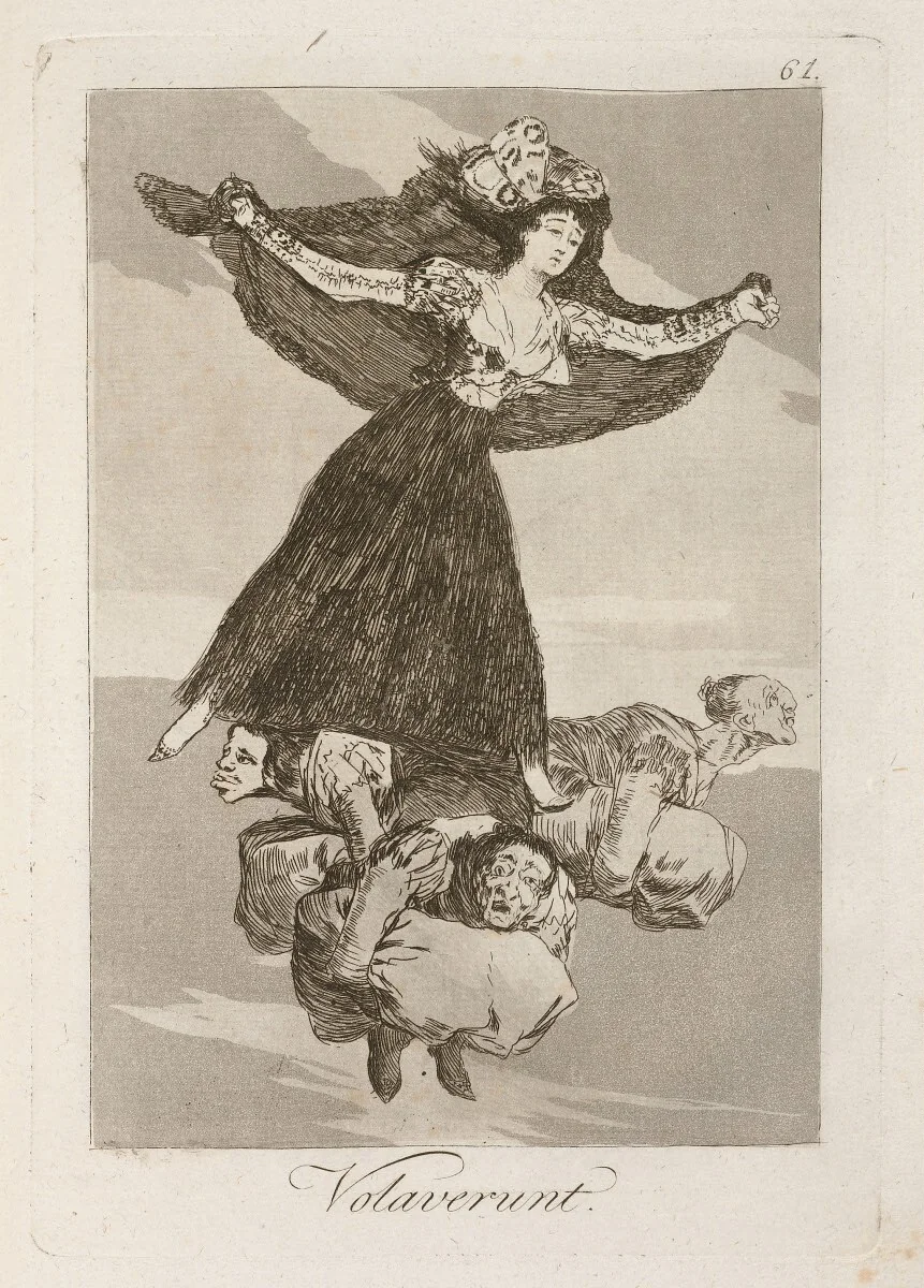 Volaverunt (They Have Flown) by Francisco Goya, print, 1799