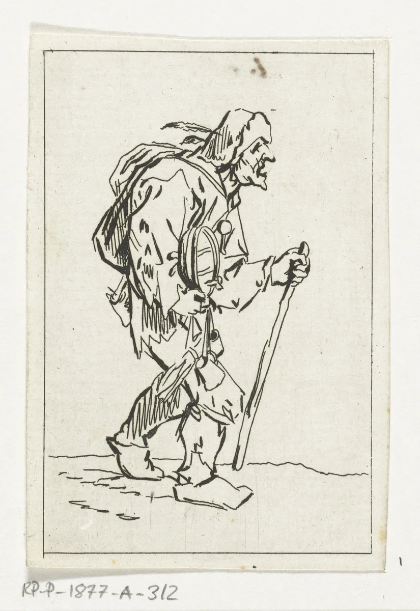 Inkt- en pennenkoopman by Anthonie van den Bos, print, 1778-1838