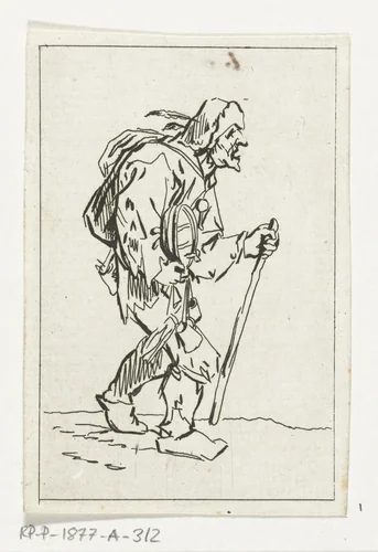 Inkt- en pennenkoopman by Anthonie van den Bos, print, 1778-1838