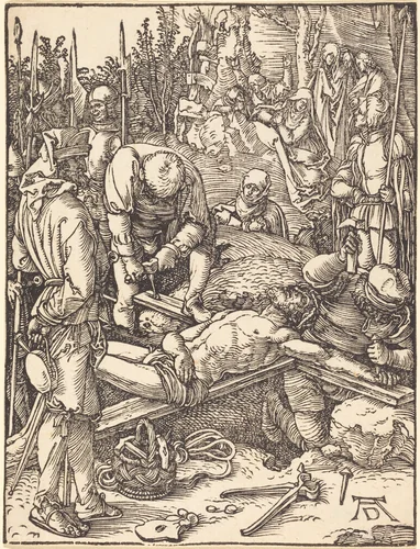 Christ Nailed to the Cross by Albrecht Dürer, print, 1509-1510