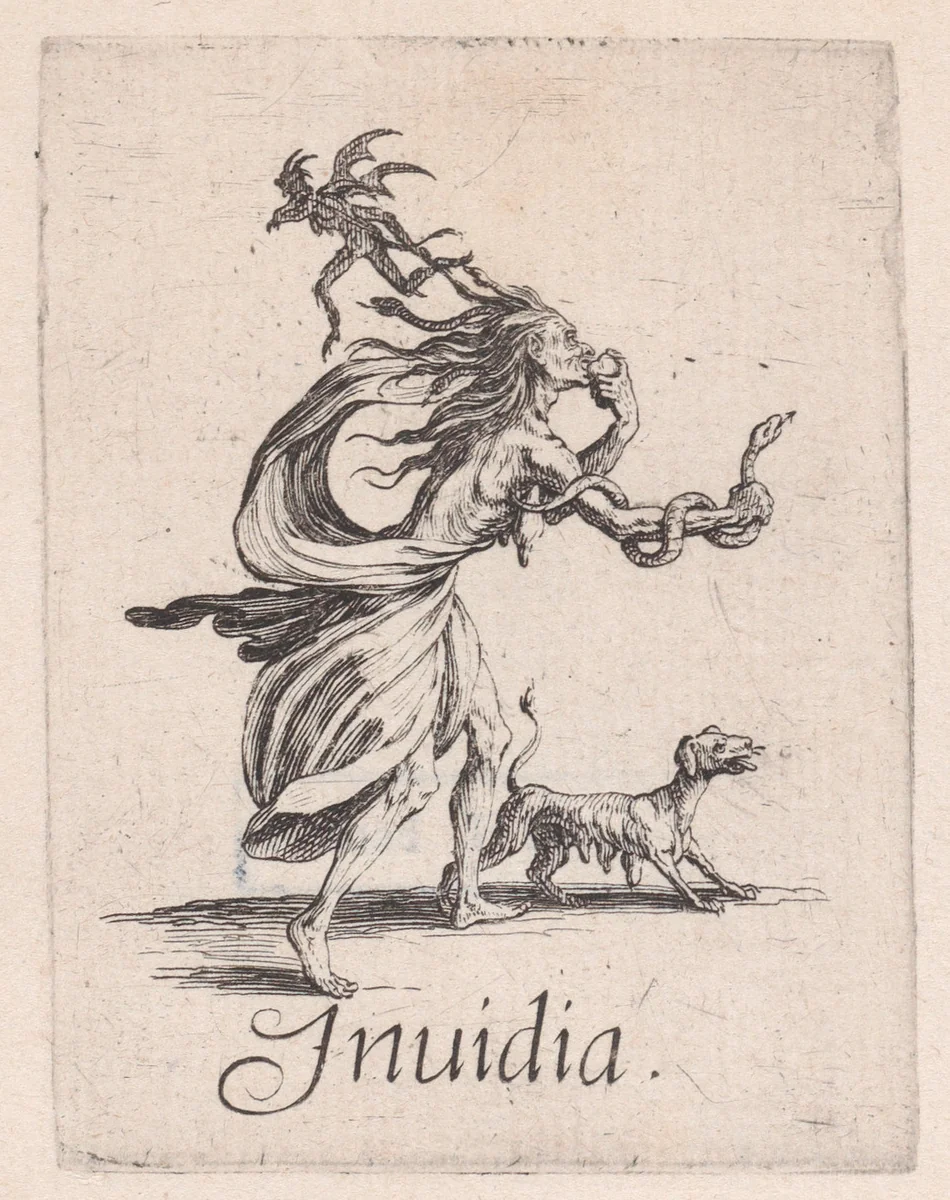 L'Envie (Envy), from "Les Péchées Capitaux" (The Deadly Sins) by Jacques Callot, print, 1615-1625