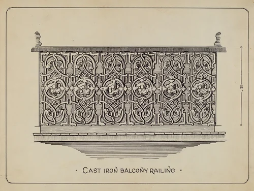 Balcony Railing by Lucien Verbeke, index of american design, 1936