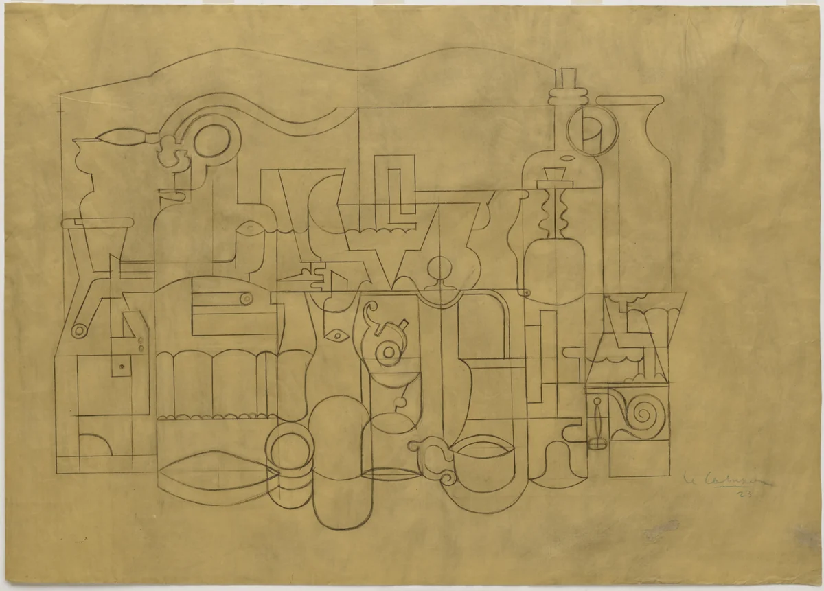 Still Life with Objects by Le Corbusier, drawing, 1923