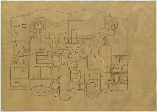 Still Life with Objects by Le Corbusier, drawing, 1923