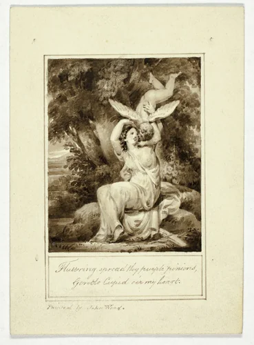 Fluttering Spread Thy Purple Pinions, Gentle by John Wood, drawing, 1748-1781