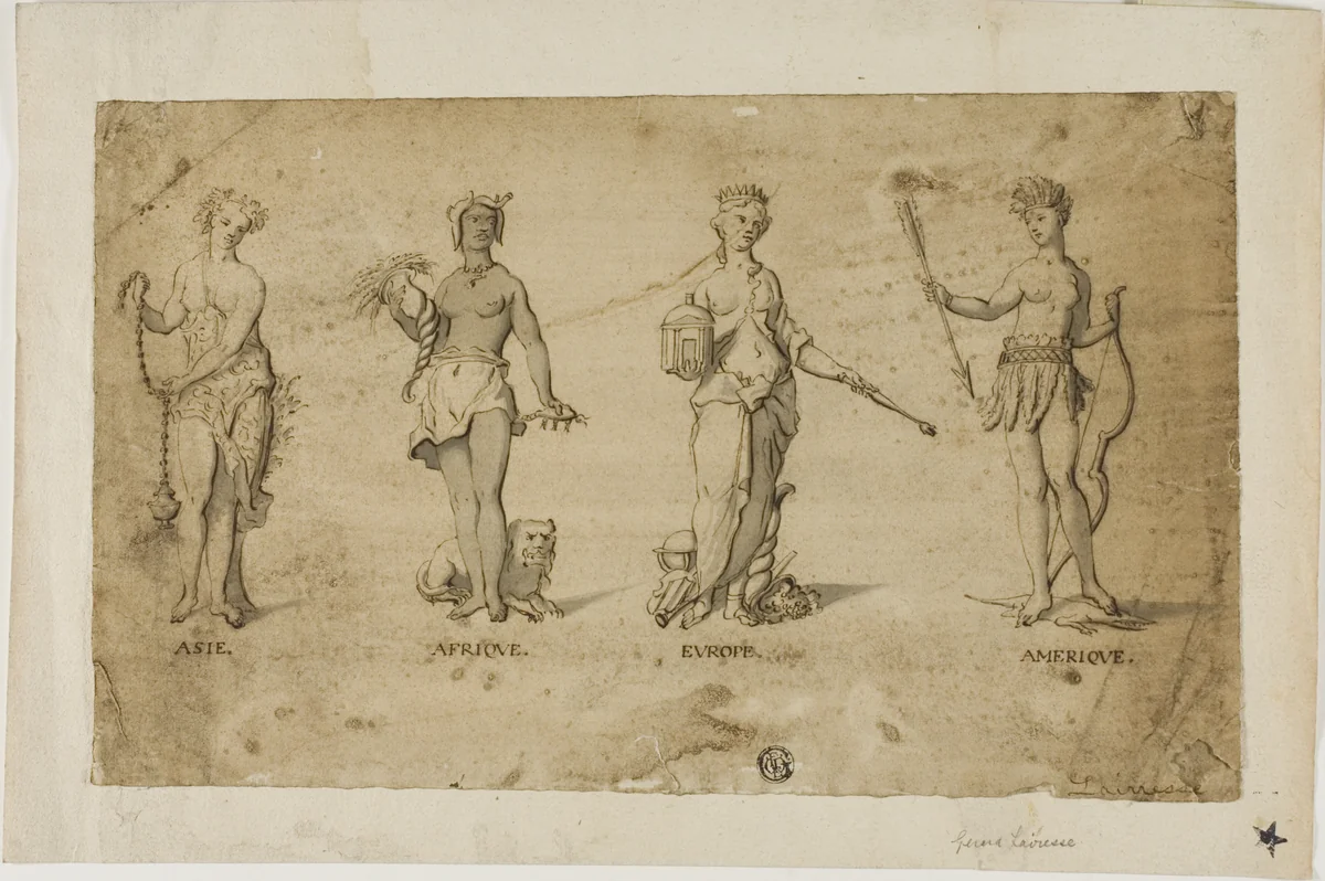 Four Continents by Gerard de Lairesse, drawing, 1660-1711