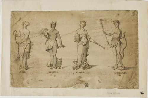 Four Continents by Gerard de Lairesse, drawing, 1660-1711