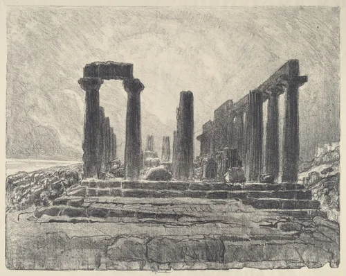 Columns of the Temple of Juno, Girgenti by Joseph Pennell, print, 1913