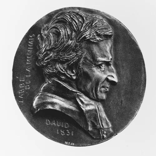 L'Abbé (Felicité Robert) de Lamennais (1782–1854), French ecclesiastic and theorist by Pierre-Jean David d'Angers, metalwork, 1831