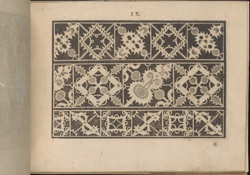 Prima Parte de' Fiori, e Disegni di varie sorti di Ricami Moderni, page 9 (recto) by Giovanni Battista Ciotti, book, 1591