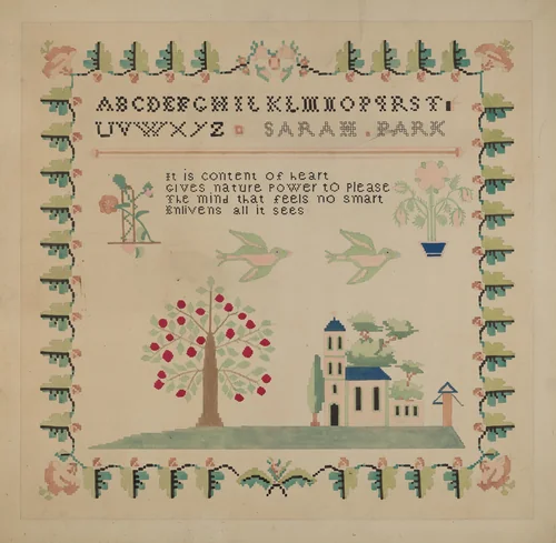 Sampler by Dorothy Posten, index of american design, 1936