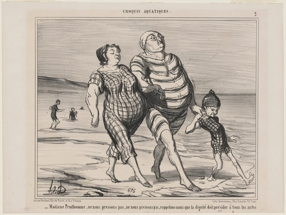 Madame Prudhomme... by Honoré Daumier, print, 1854