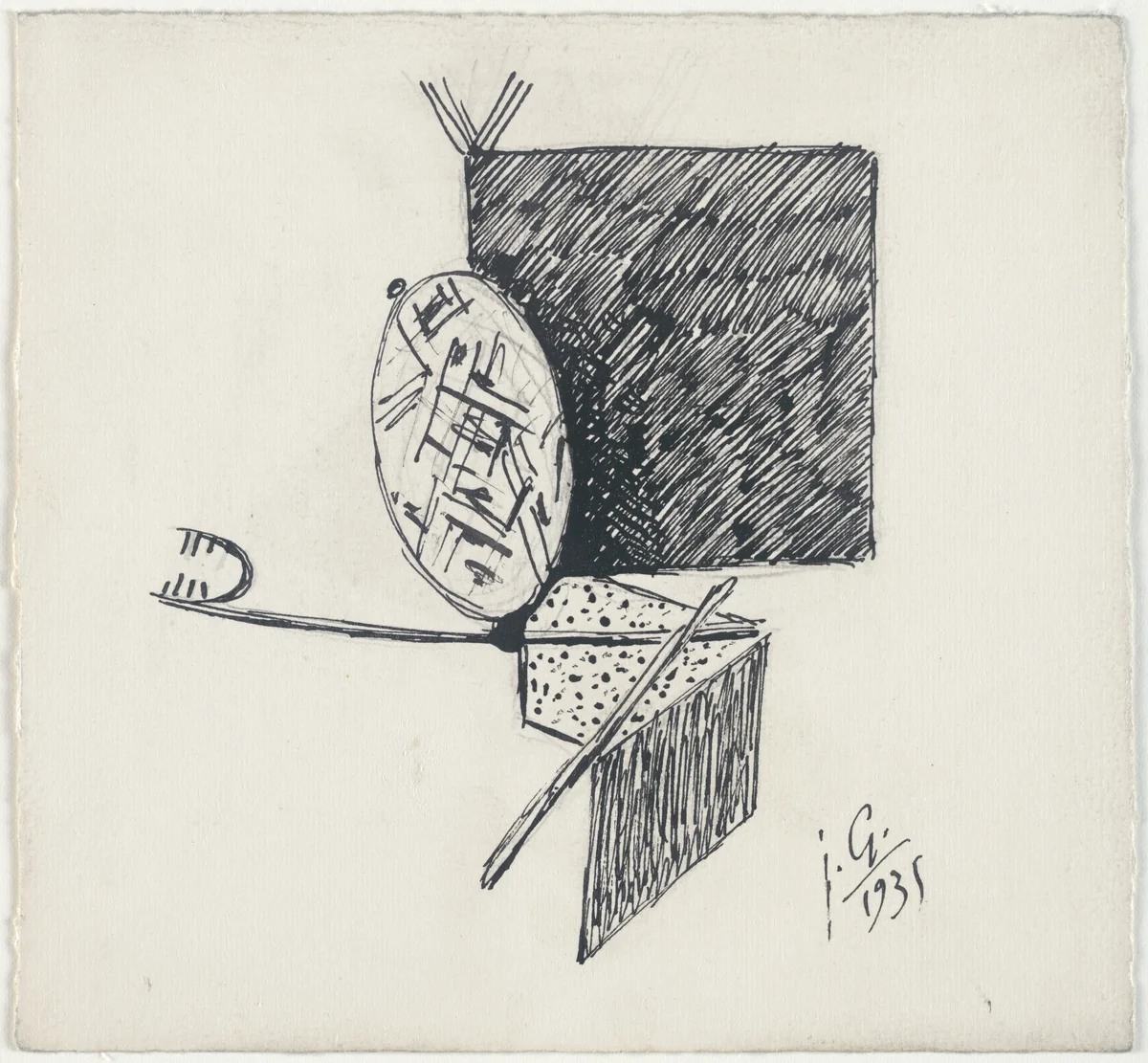 Study for Head by Julio González, drawing, 1935