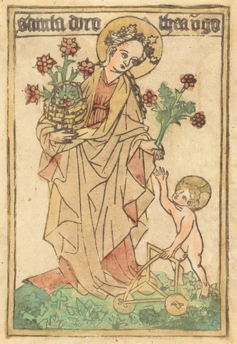Saint Dorothy by German 15th Century, print, 1440-1460