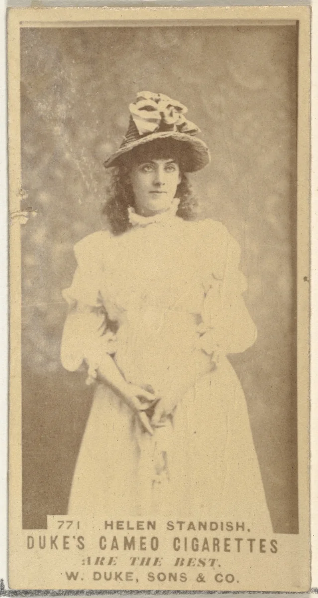 Card Number 771, Helen Standish, from the Actors and Actresses series (N145-5) issued by Duke Sons & Co. to promote Cameo Cigarettes by W. Duke, Sons & Co., photograph, 1880-1889