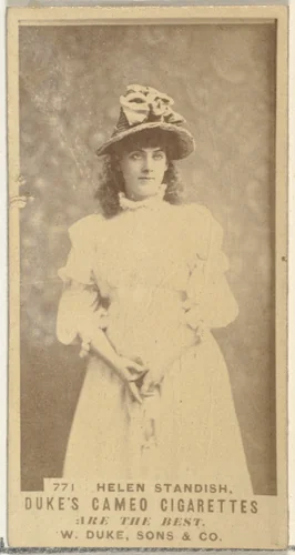 Card Number 771, Helen Standish, from the Actors and Actresses series (N145-5) issued by Duke Sons & Co. to promote Cameo Cigarettes by W. Duke, Sons & Co., photograph, 1880-1889