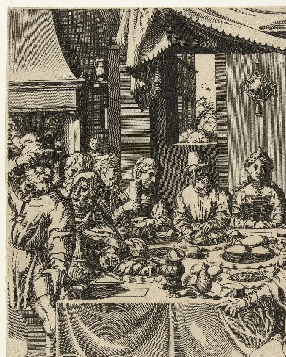 Bruiloft in Kana by Unknown, print, 1540-1560