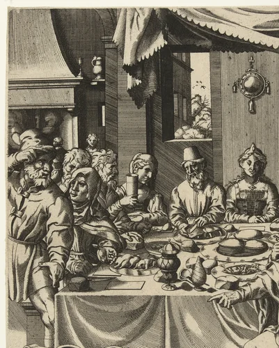 Bruiloft in Kana by Unknown, print, 1540-1560