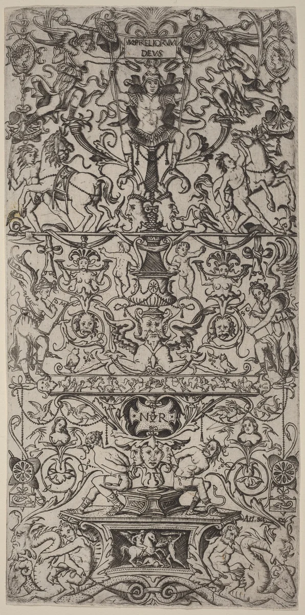 Ornament Panel: Mars, God of Battles by Nicoletto da Modena, print, 1507