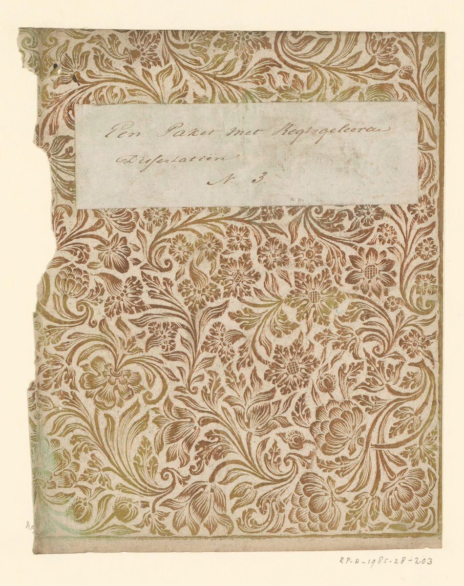 Blad met gestileerde ranken met bloemen by anonymous, other, 1750-1900