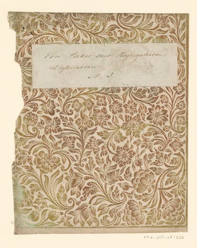 Blad met gestileerde ranken met bloemen by anonymous, other, 1750-1900