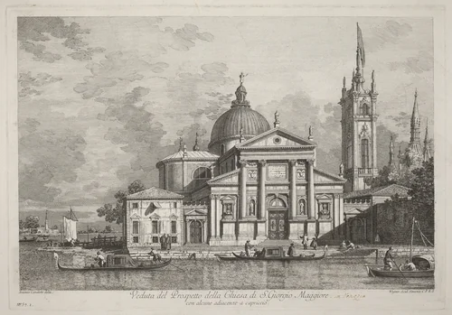 Veduta del Prospetto della Chiesa di S. Giorgio Maggiore by Joseph Wagner, Canaletto, print, 1742
