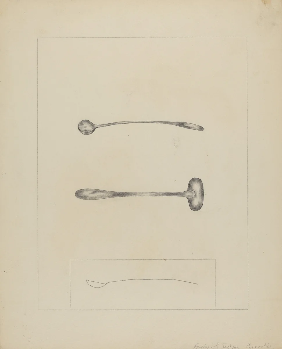 Silver Salt Spoon by Frederick Jackson, index of american design, 1935-1942