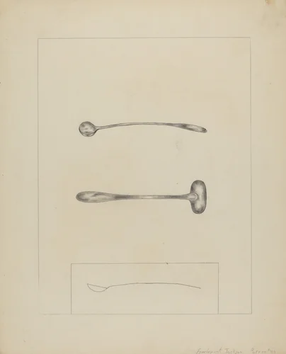 Silver Salt Spoon by Frederick Jackson, index of american design, 1935-1942
