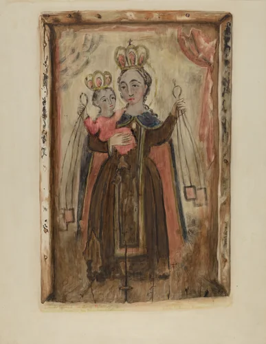 Retablo (Our Lady of Carmel) by Maude Valle, index of american design, 1935-1942