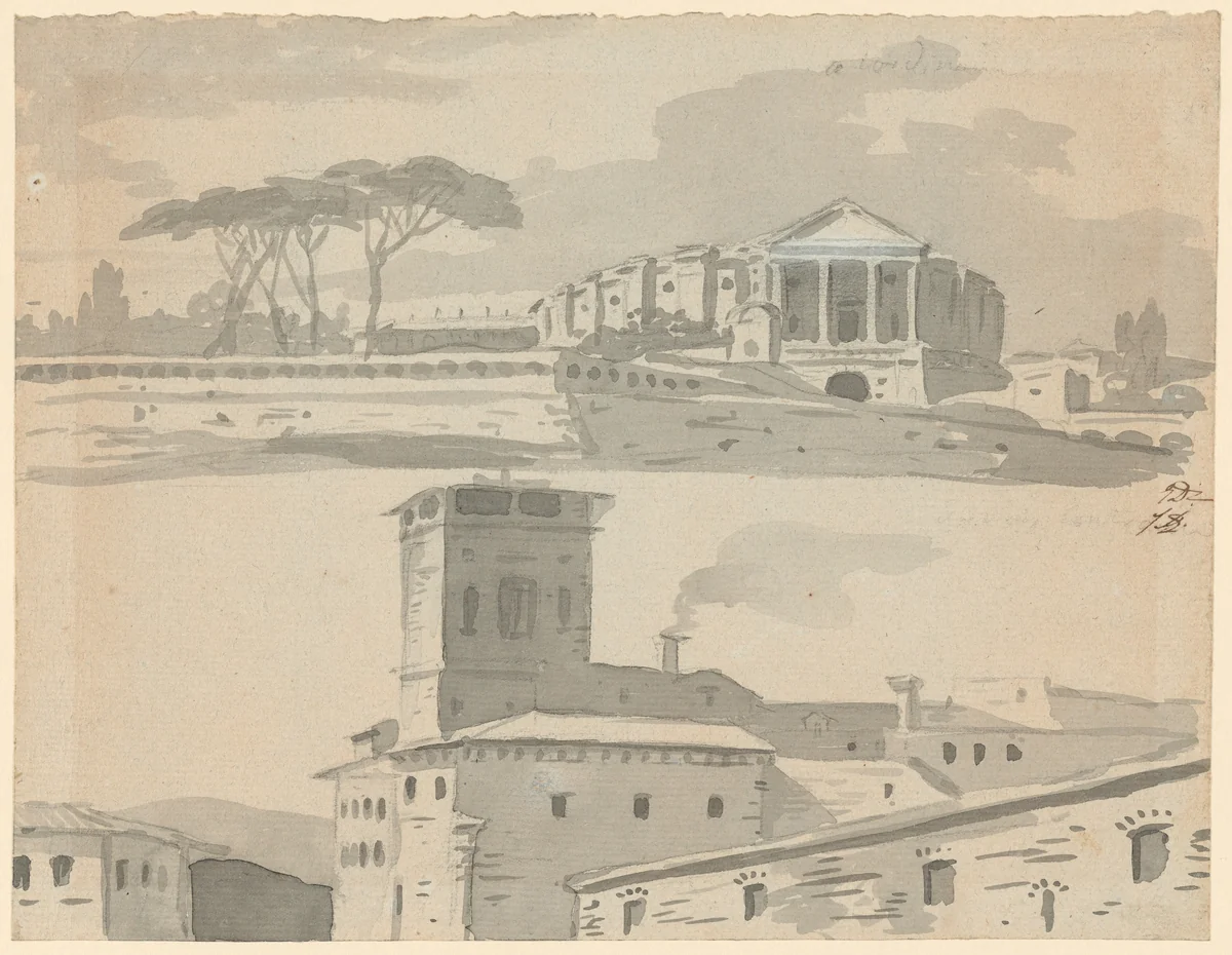 The Roman Circus near Santa Croce in Gerusalemme by Jacques-Louis David, drawing, 1775-1780