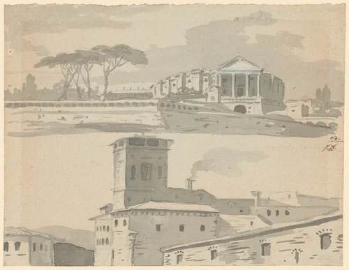 The Roman Circus near Santa Croce in Gerusalemme by Jacques-Louis David, drawing, 1775-1780