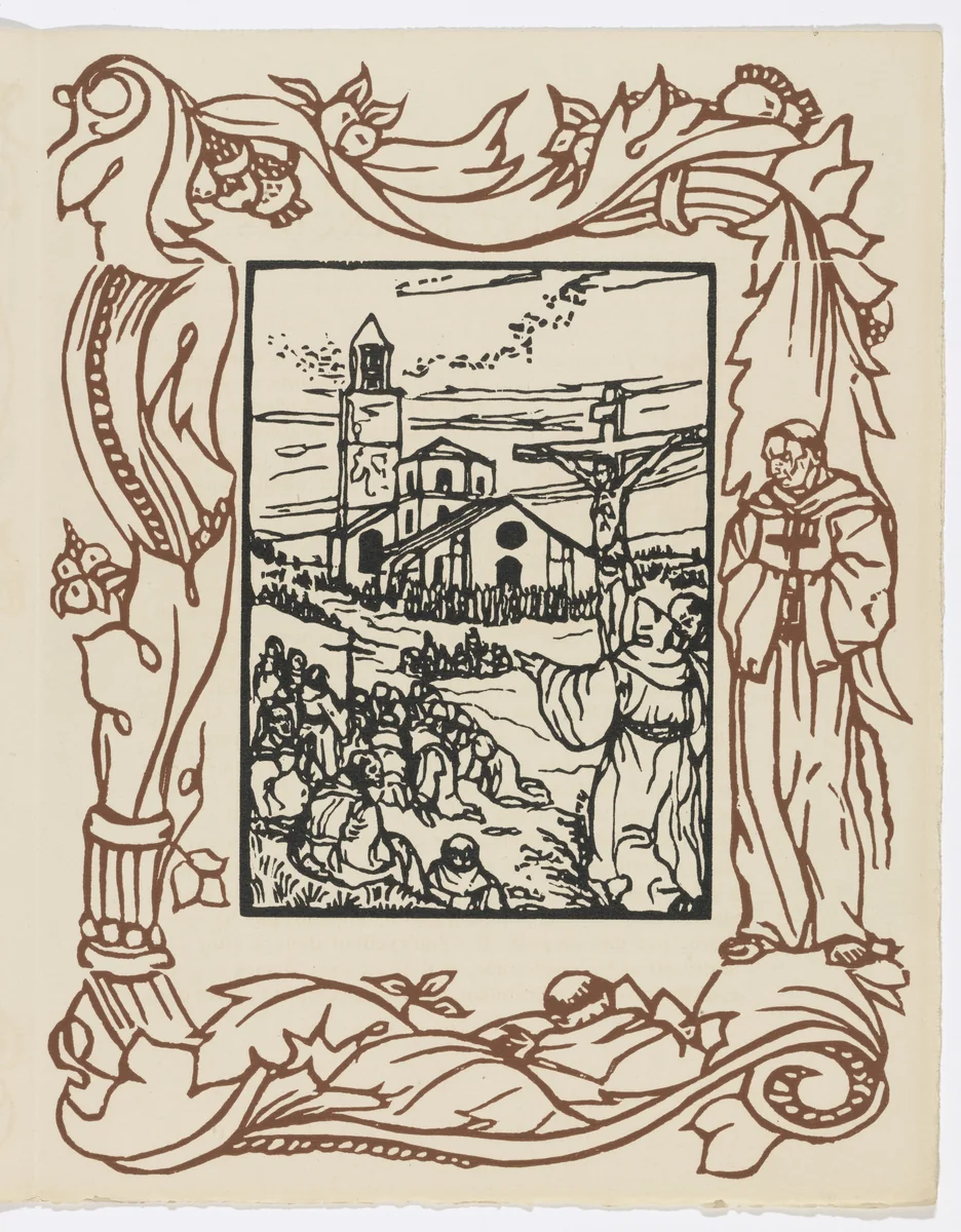 Plate (page 109) from Les Petites Fleurs de St. François (The Little Flowers of St. Francis) by Émile Bernard, illustrated book, 1928